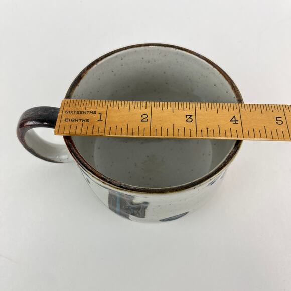 Stoneware Hand Painted Glazed Mug with Raised Fish Graphic - Picture 6 of 7